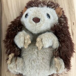 Folktails Folkmanis Puppets Brown Hedgehog Hand Puppet Plush Stuffed 7” RARE